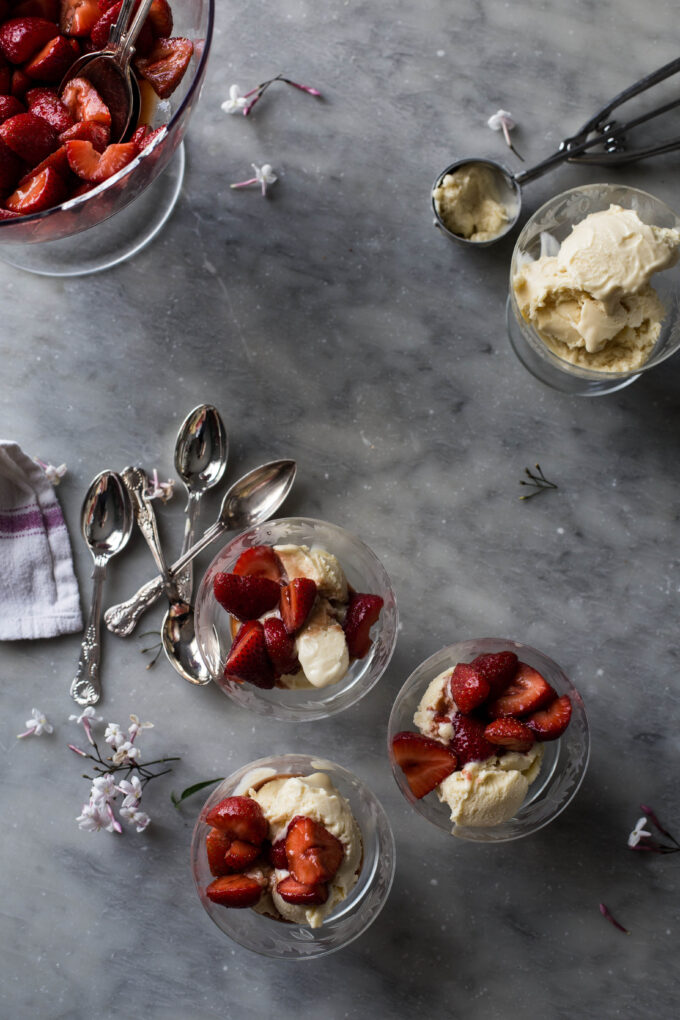 Ricotta Ice Cream with Balsamic Strawberries