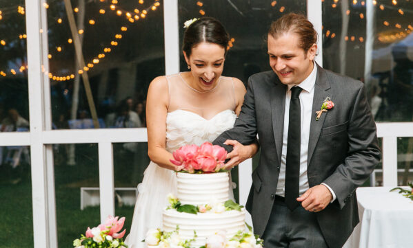 Gender Reveal Cake at a Wedding