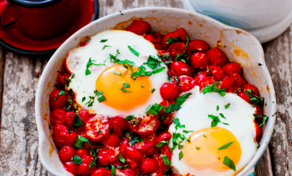 Baked Eggs with Roasted Tomatoes