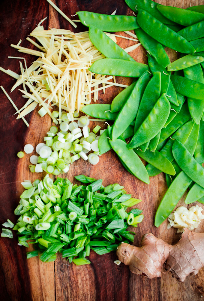 Shrimp, Snow Pea, and Ginger Stir Fry