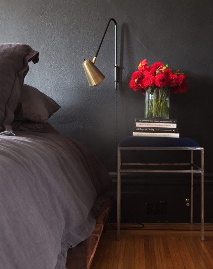 Jordan Ferney's bedroom with black paint