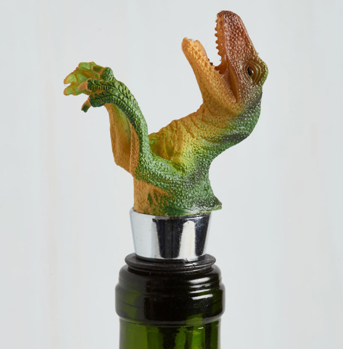 Dinosaur wine bottle stopper