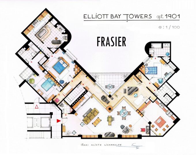 The blueprint of Frasier's apartment