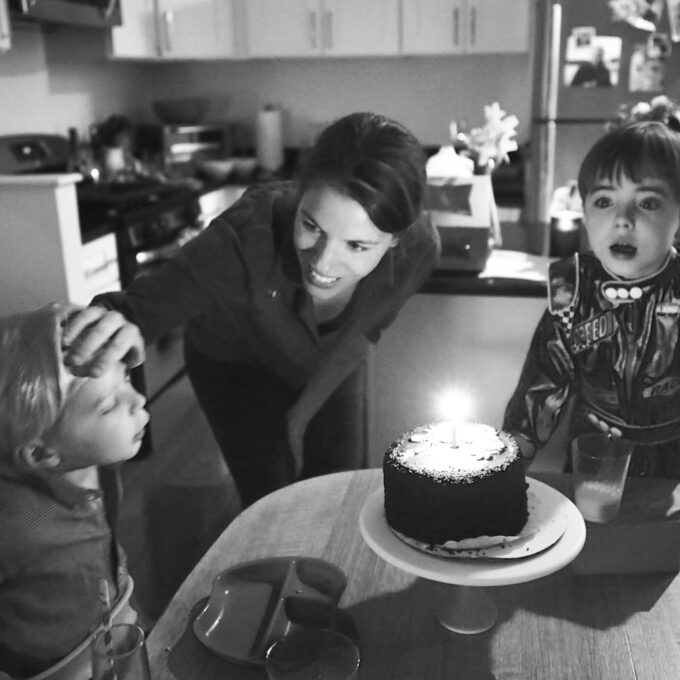 Blowing out the candles