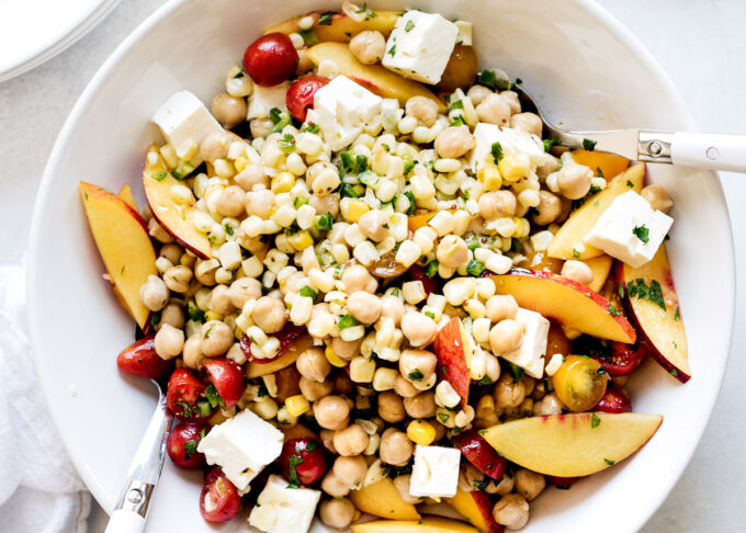 Tomato, Corn And Chickpea Salad