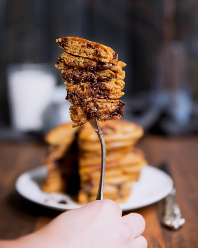 Pumpkin Chocolate Chip Pancakes