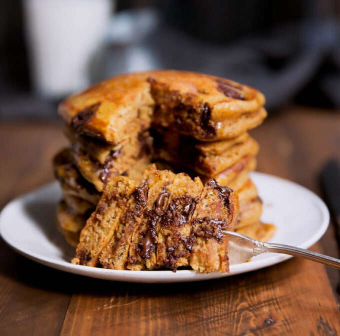 Pumpkin Chocolate Chip Pancakes