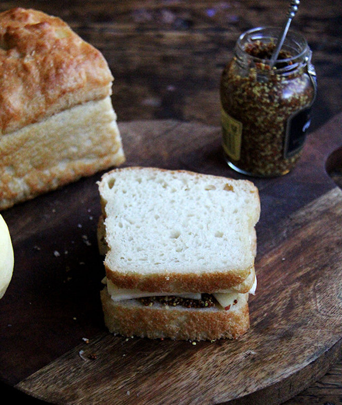 Grilled Apple, Cheddar and Mustard Sandwich