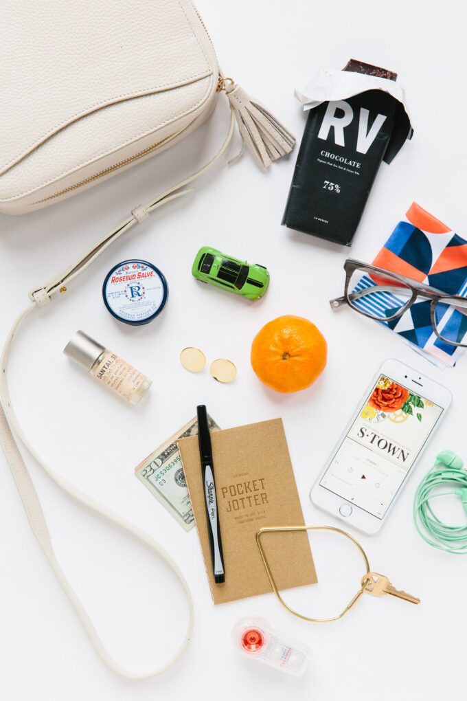 Cuyana leather mini tassel bag