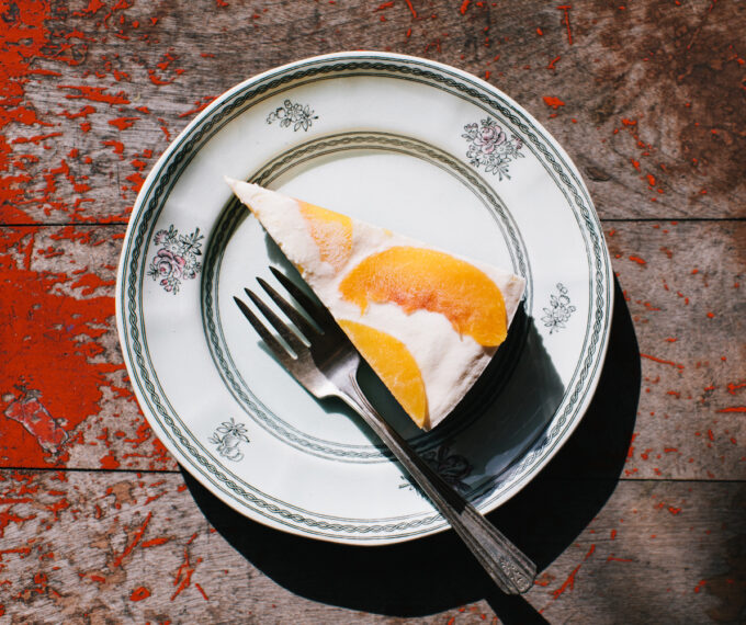 Frozen Peaches and Cream Cake