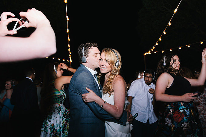 Wedding with headphones