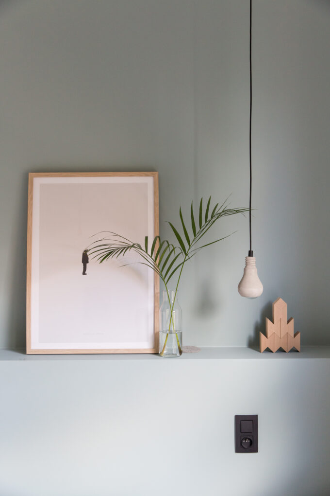 Bedroom with sage green paint