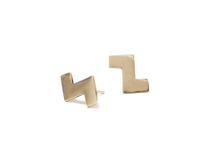 annie costello brown tetris earrings