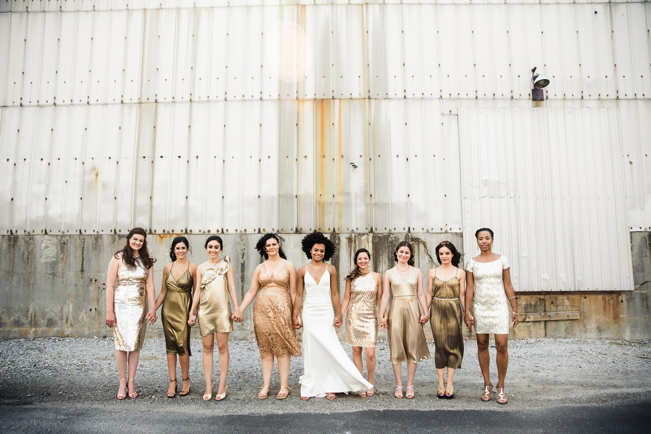 Gold Bridesmaid Dresses