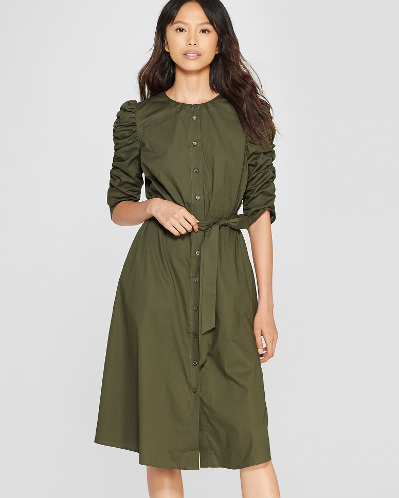 Shirred Sleeve Dress