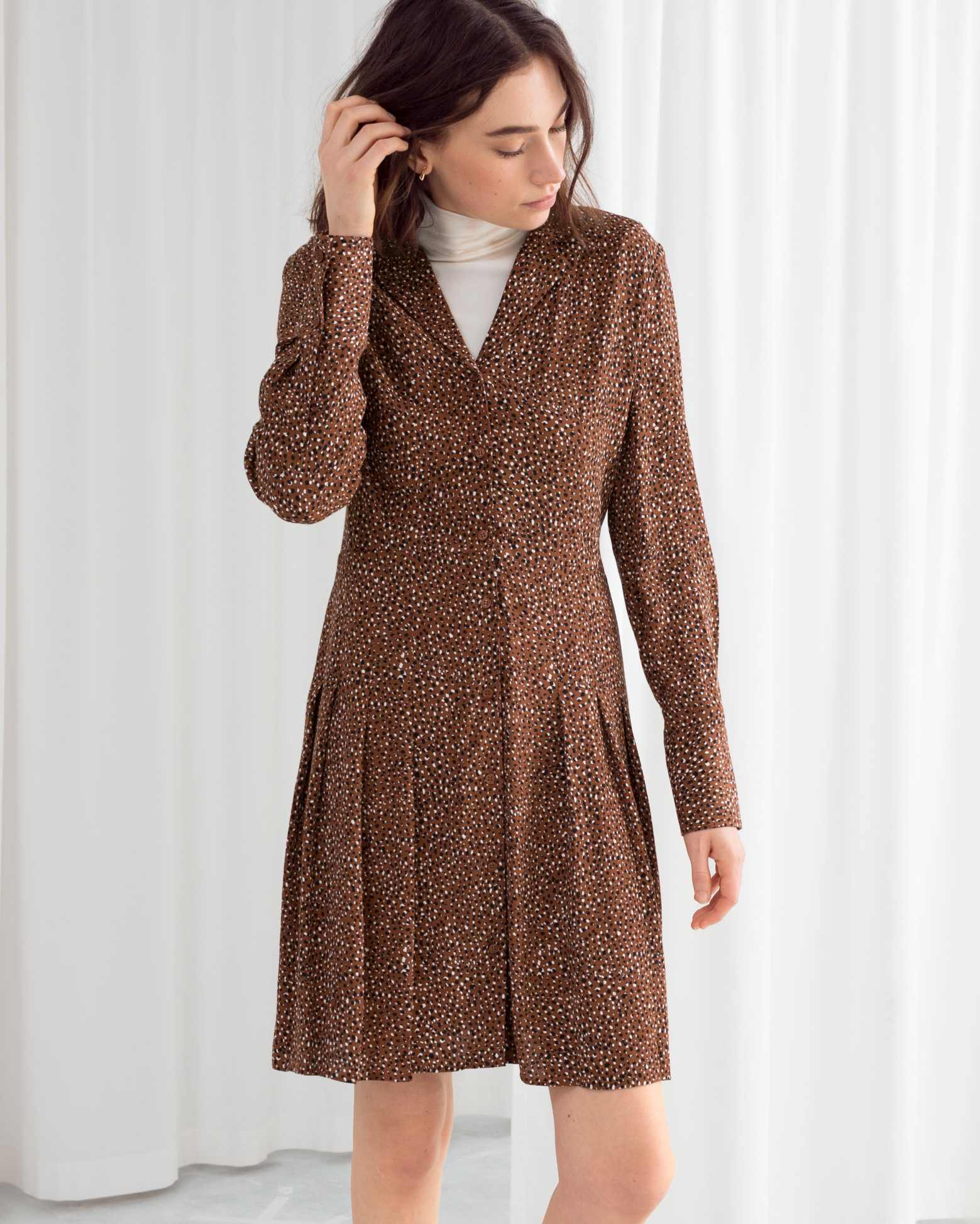 Animal Print Pleated