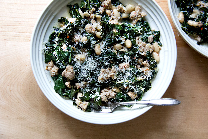 Kale, Sausage, Beans
