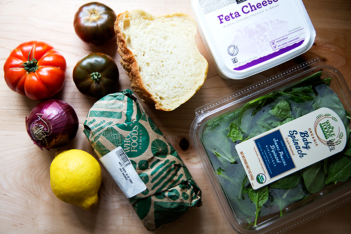 Greek salad with shrimp