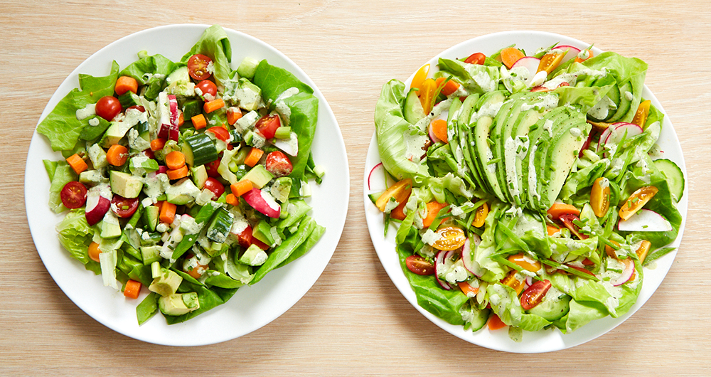 how to make a beautiful salad (before and after)