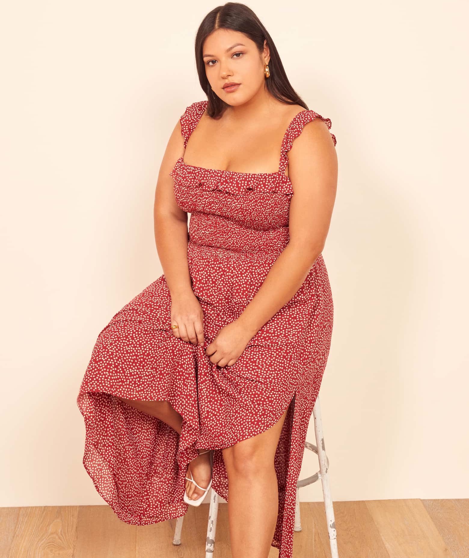 Reformation Square-Neck Midi Dress
