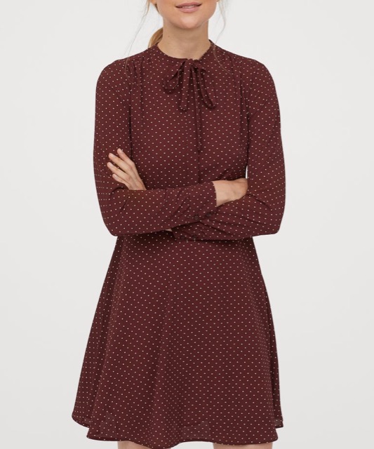 Polka-dot midi dress