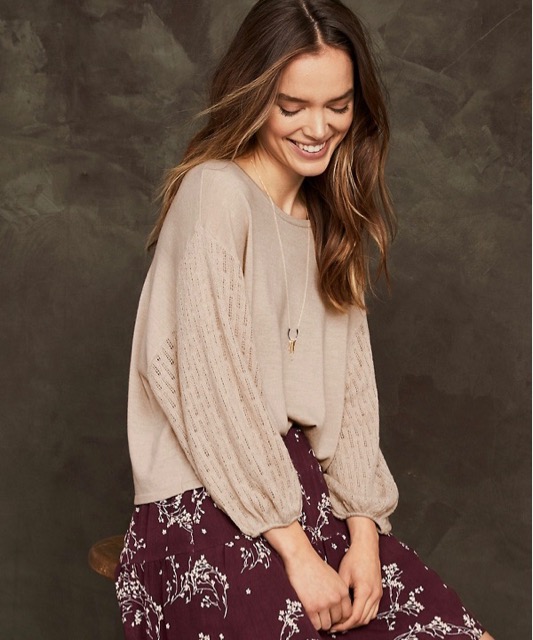 Blouson Sleeve Sweater