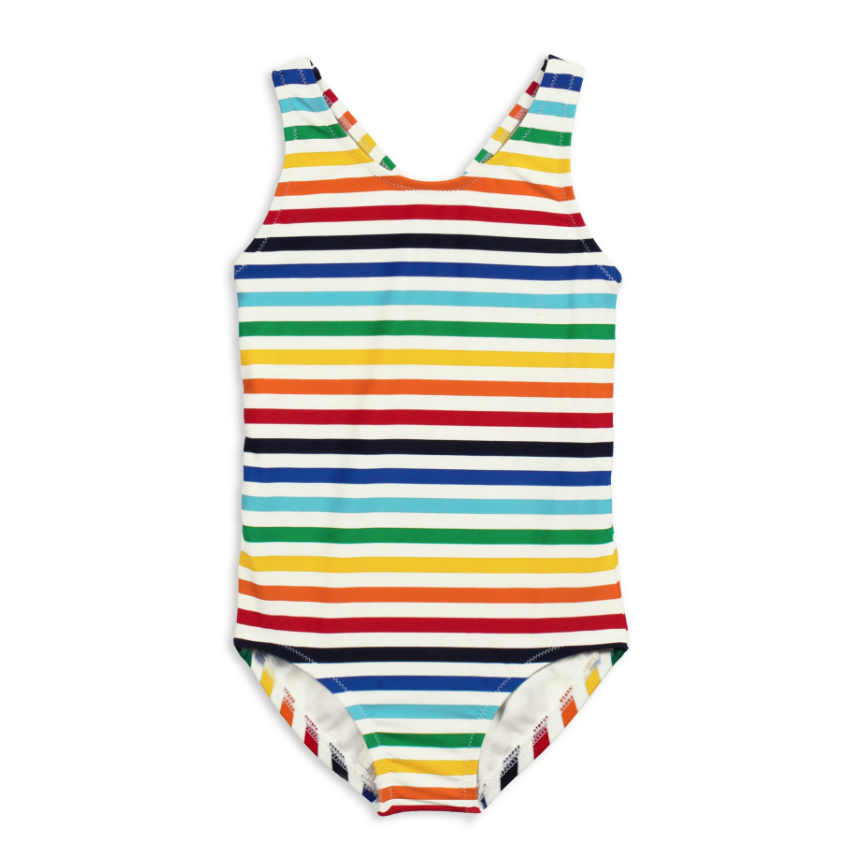 Primary Rainbow Stripe Swimsuit