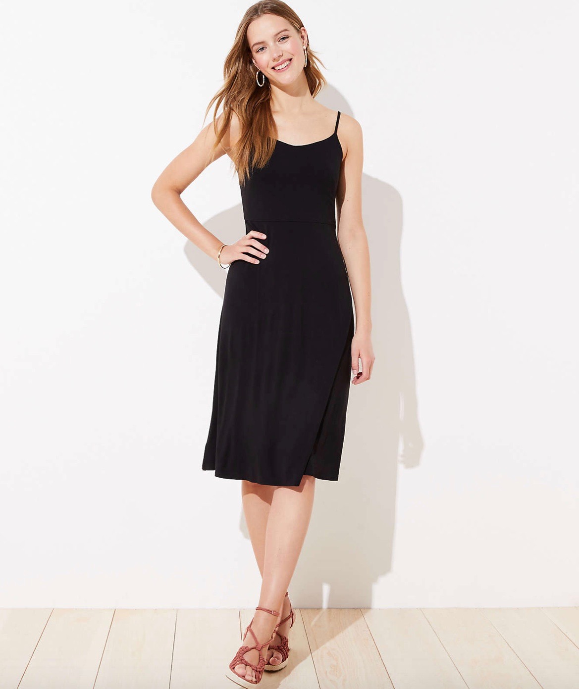 Loft Midi Black Dress
