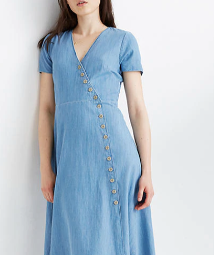 Button Wrap Dress