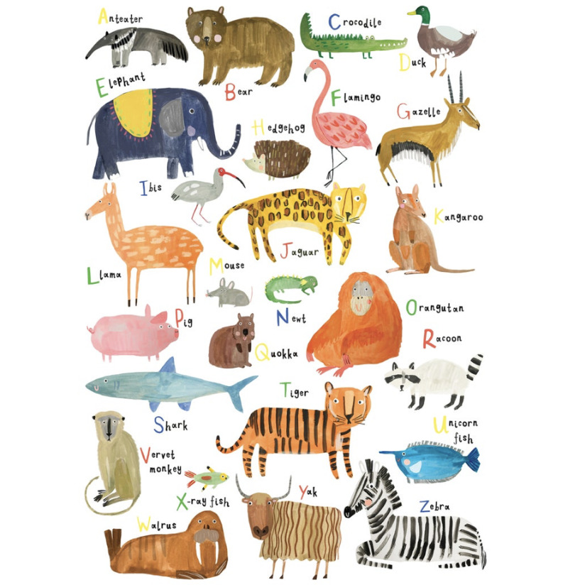 Alphabet animal print