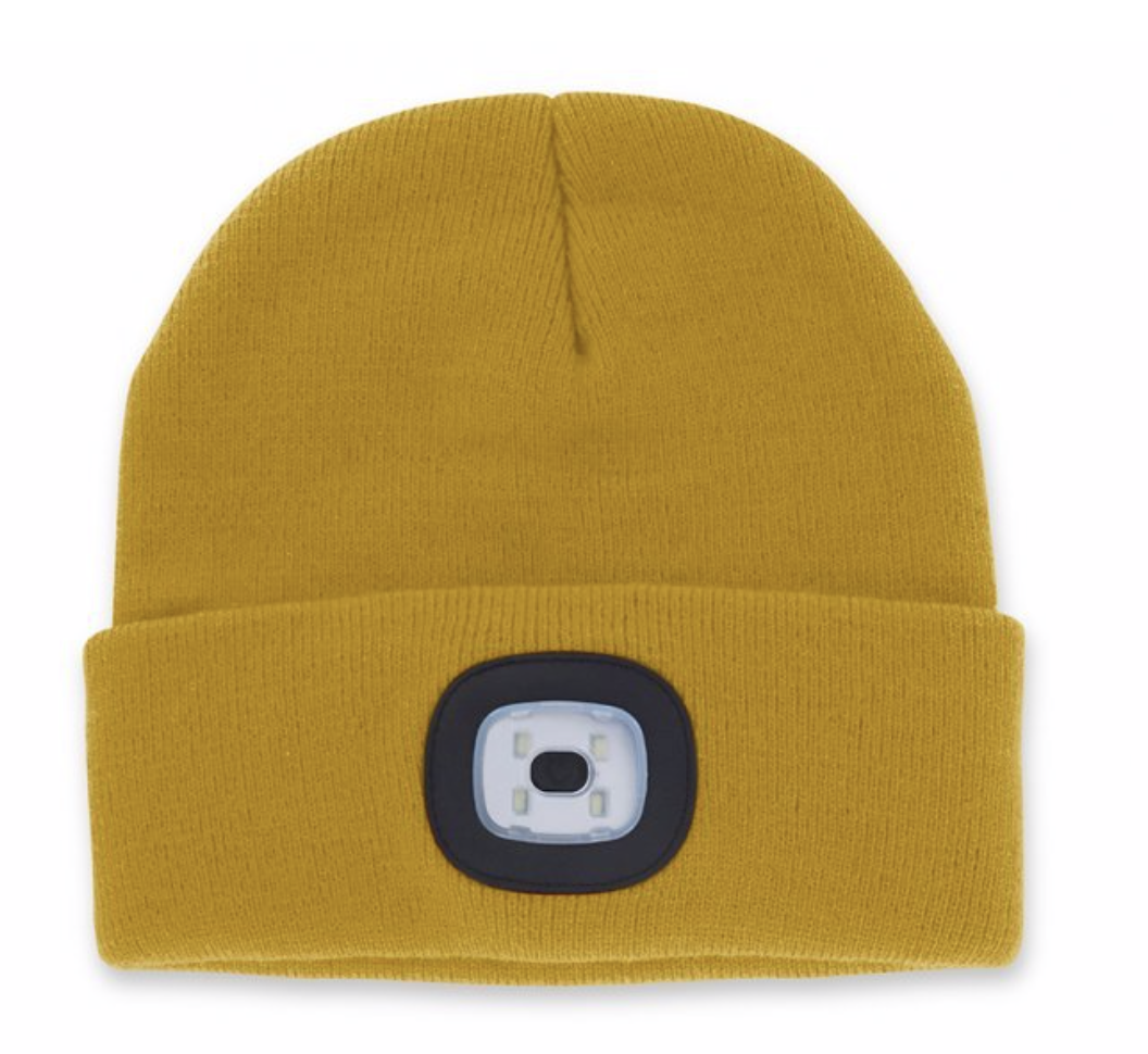 beanie with a light