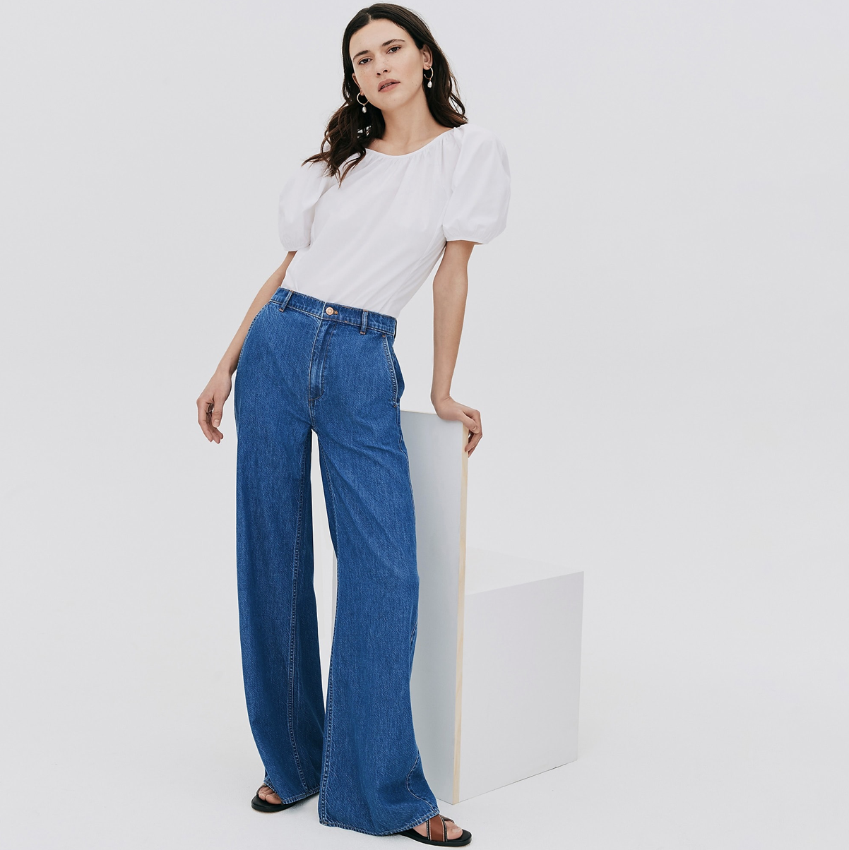 crew wide leg jeans