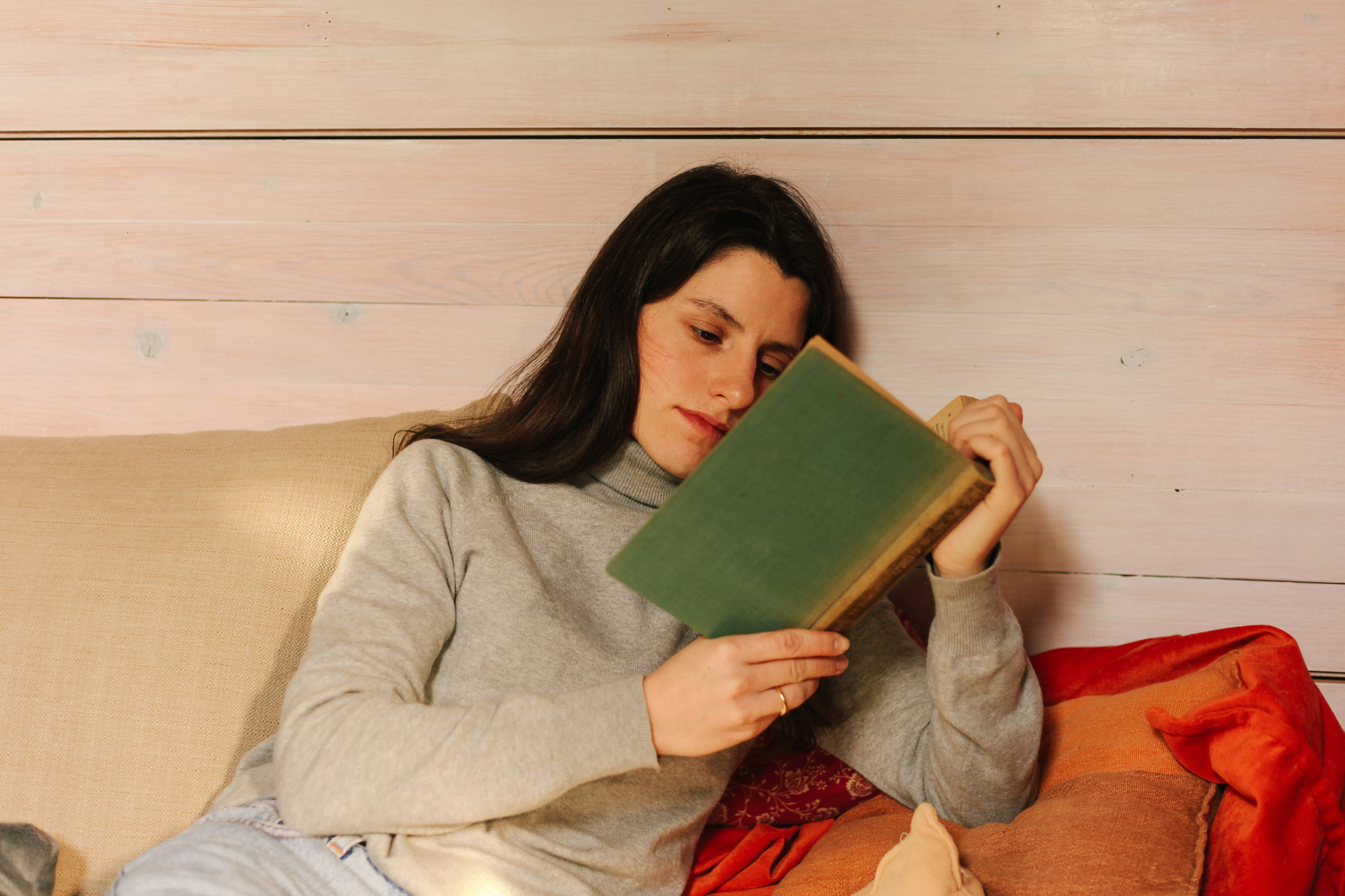woman reading a book