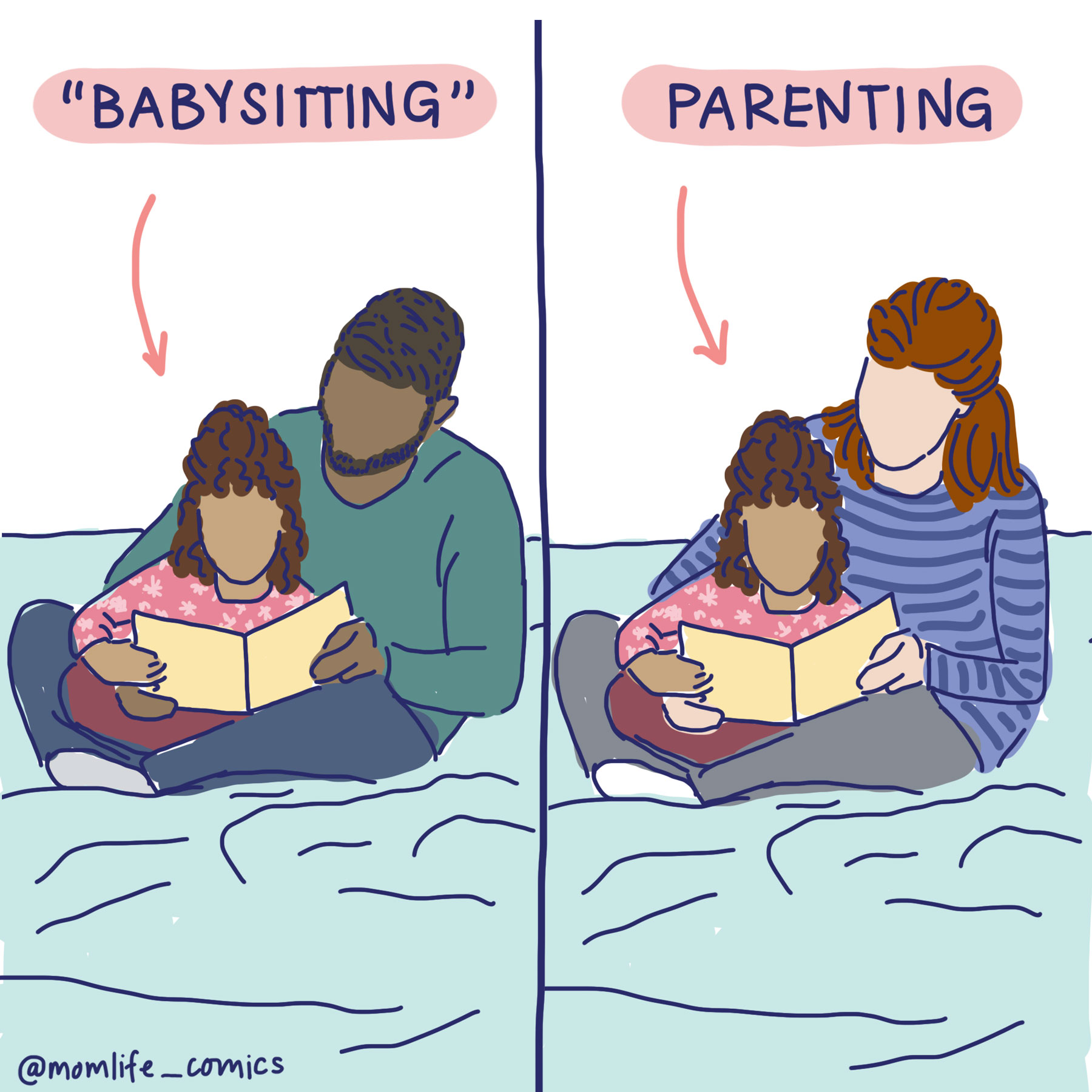 viral parenting double standards comic by Mary Catherine Starr