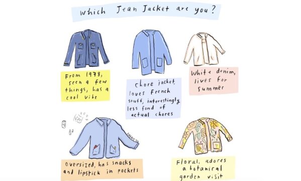 jean jacket cartoon by Grace Farris