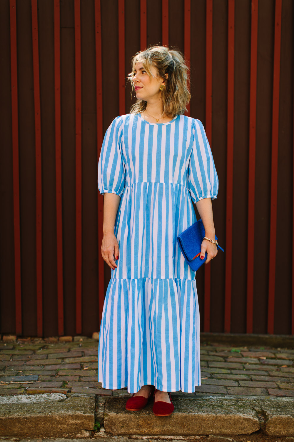 Alison Piepmeyer blue striped dress