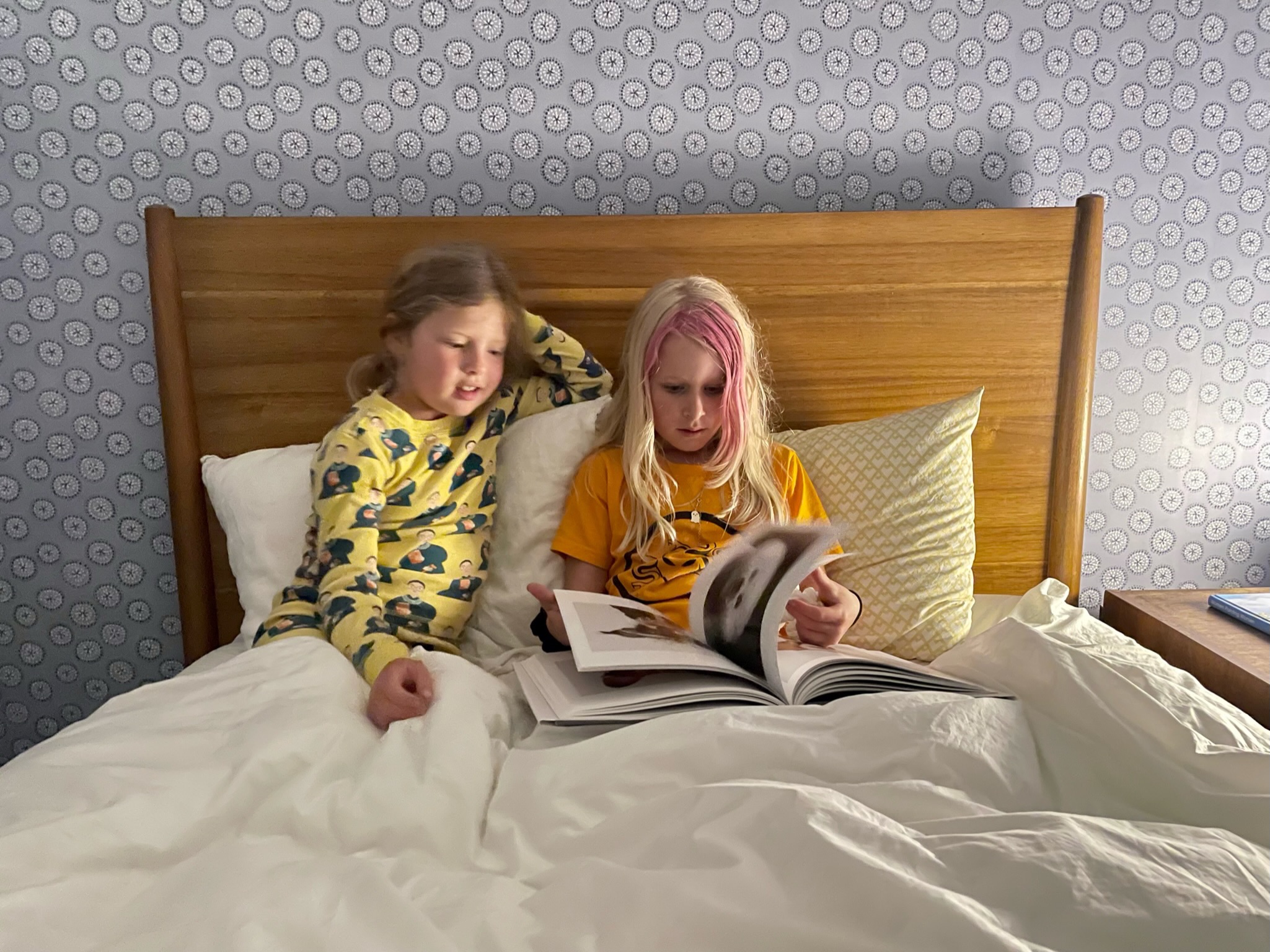 mom and kid sleepover