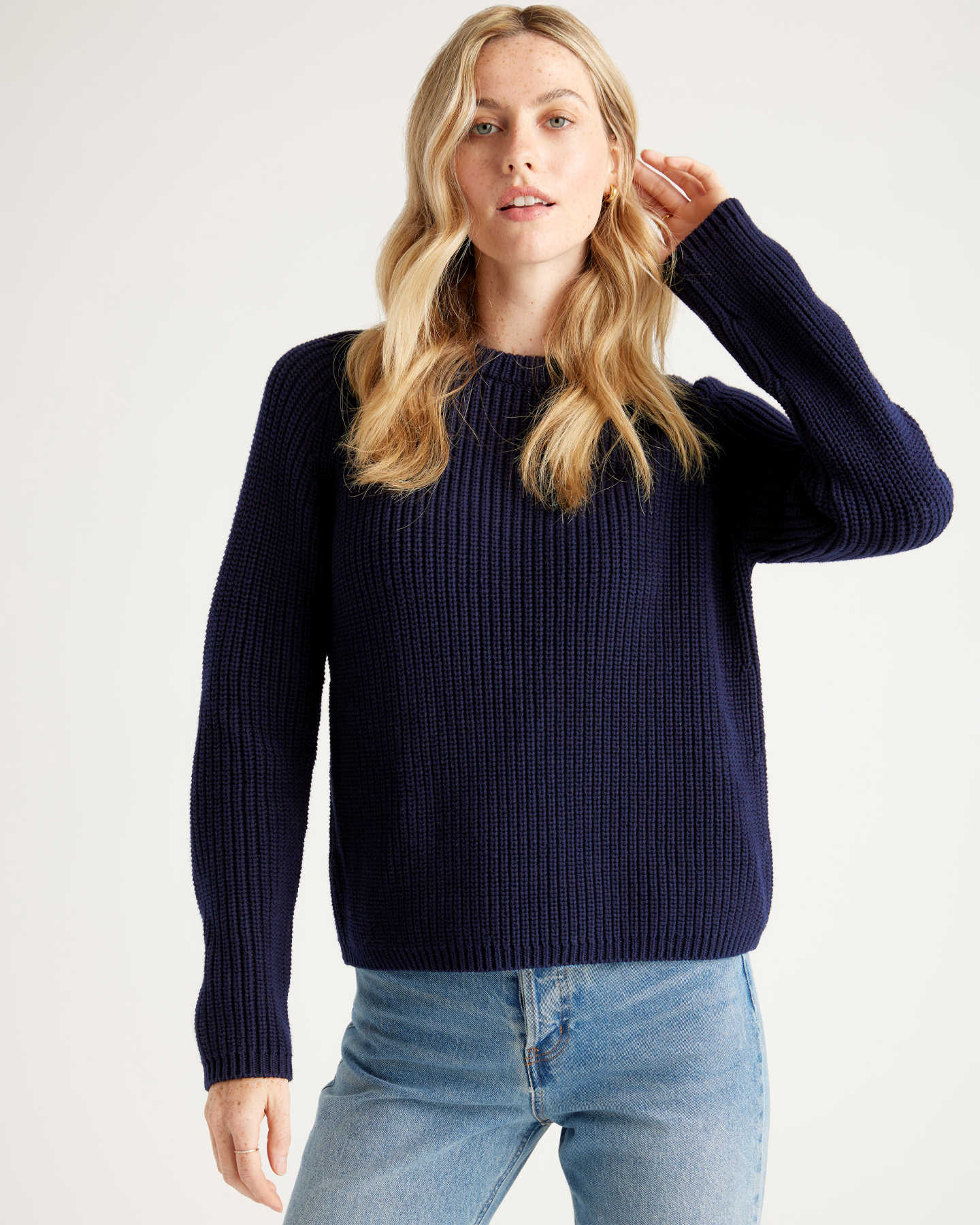 quince cotton fisherman sweater