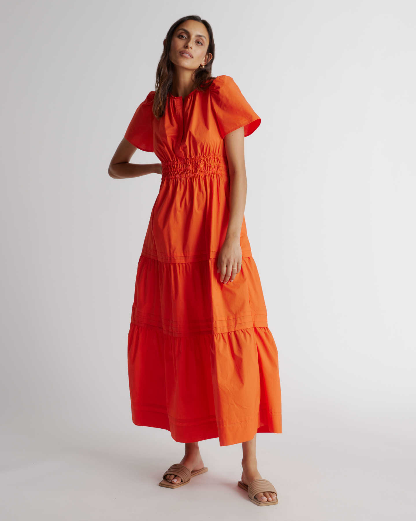Tiered Maxi Dress Orange