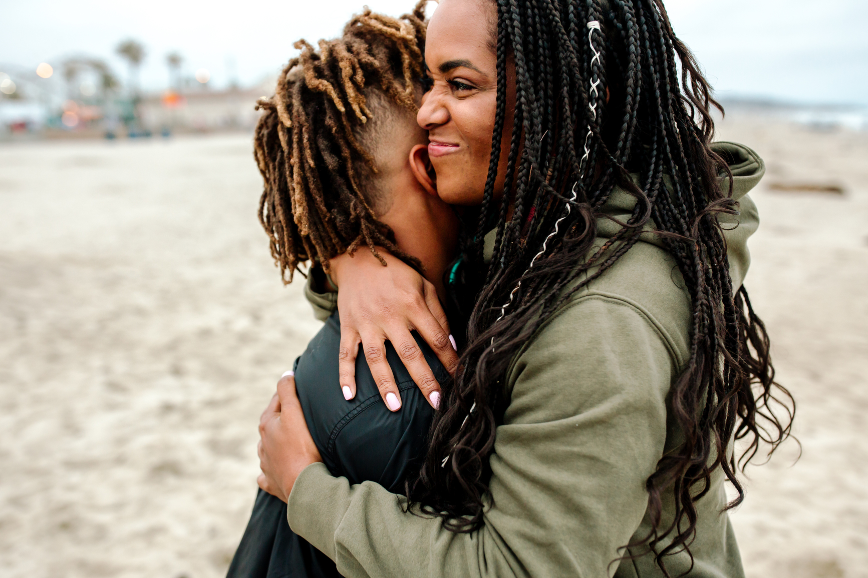 mom hugging son preteen