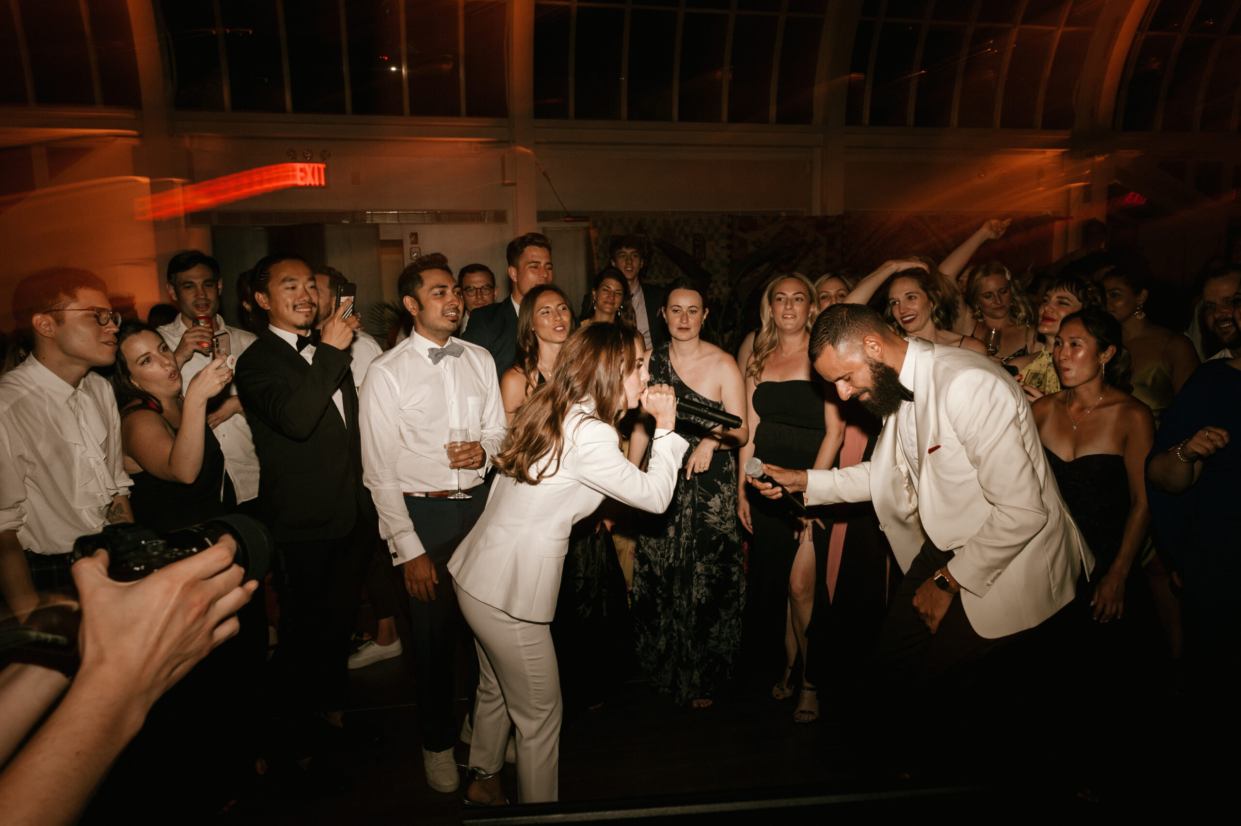 singing karaoke at a wedding