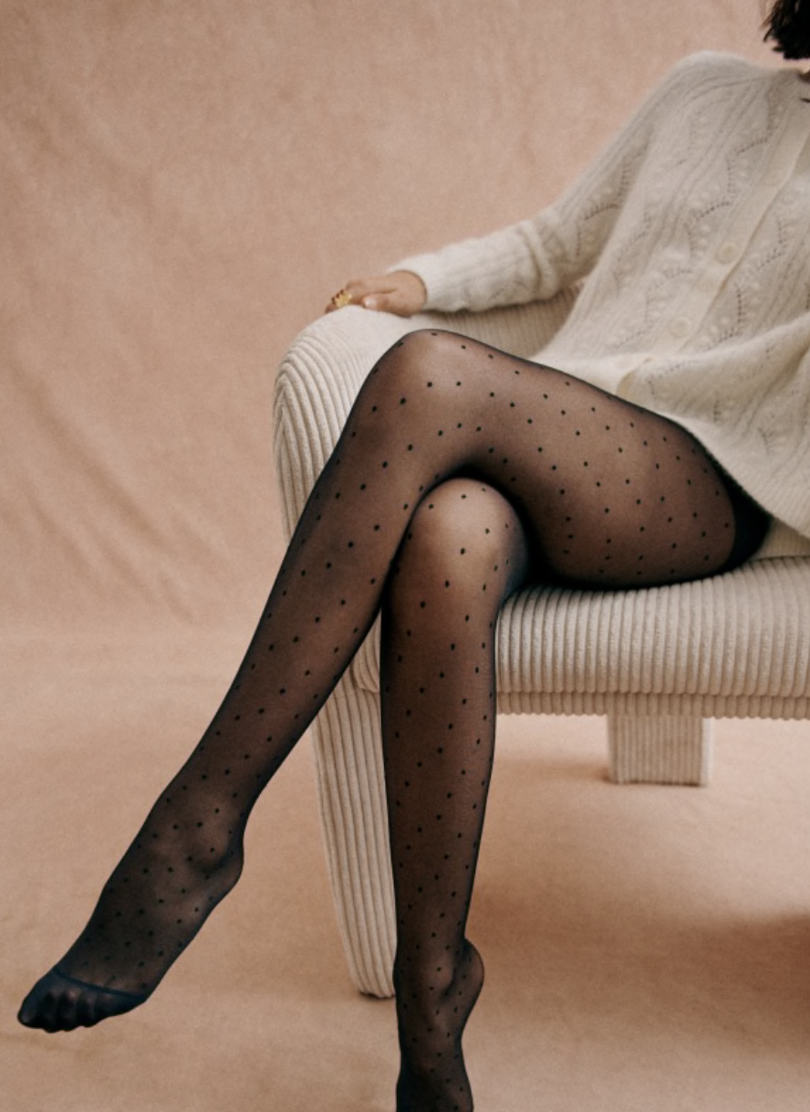 Sezane tights polka dot
