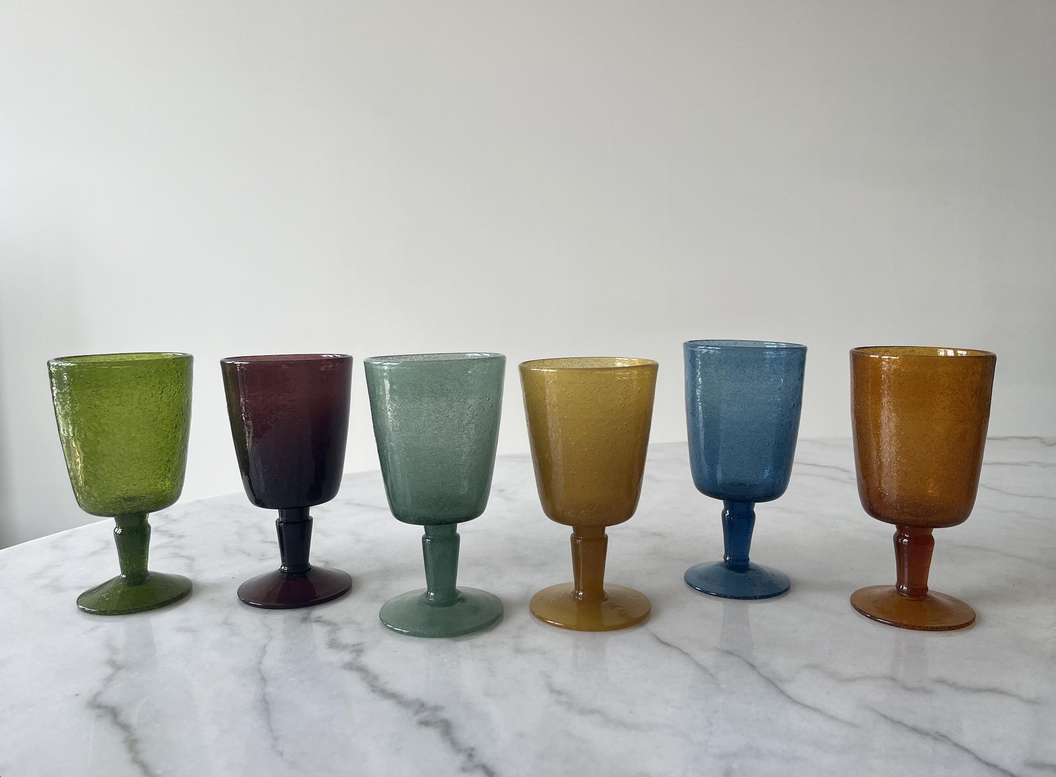 colorful wine glasses