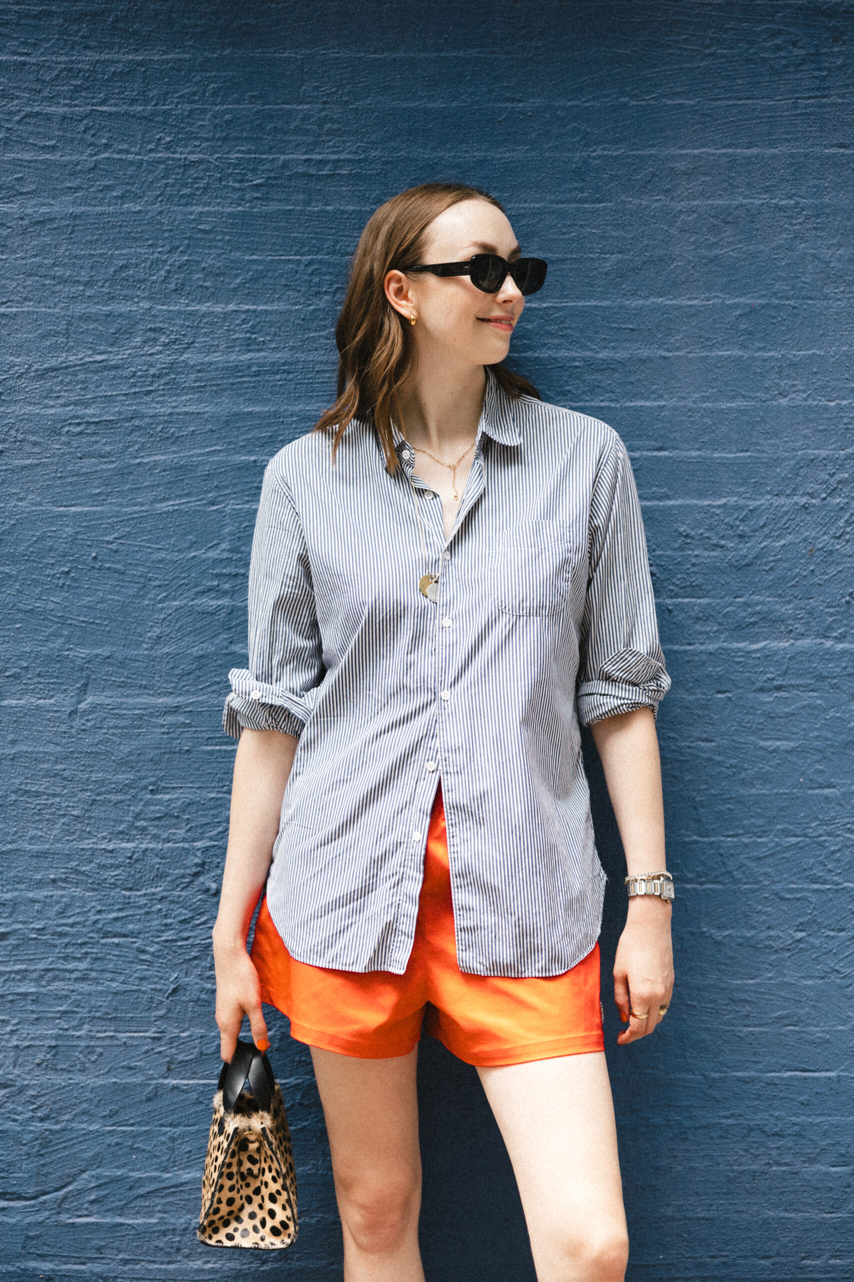 How to Style Striped Blue Shirt