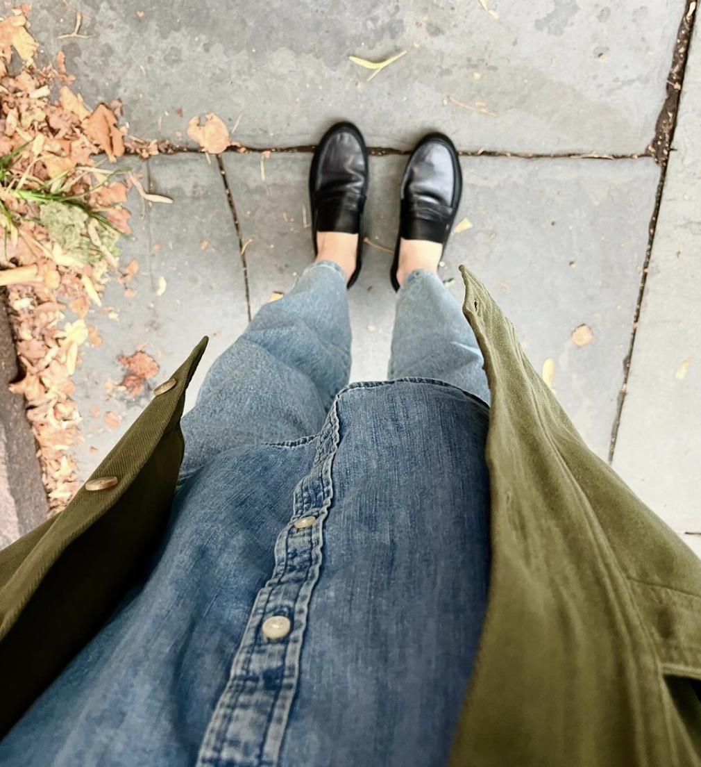 Joanna Goddard jamie haller loafers