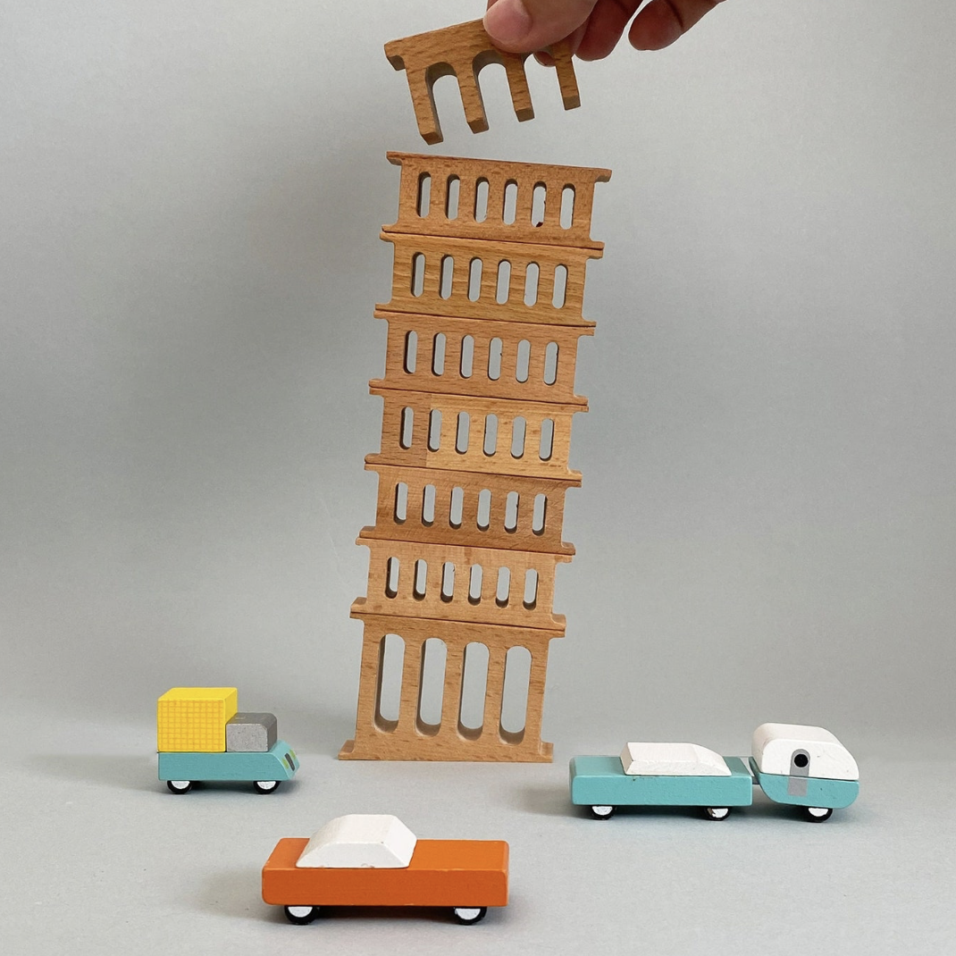 pisa toy blocks wooden